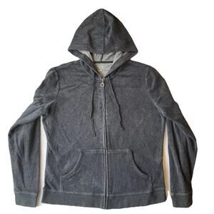 New York & Company Women Hoodie Jacket M Charcoal Casual Zipper Long Sleeve